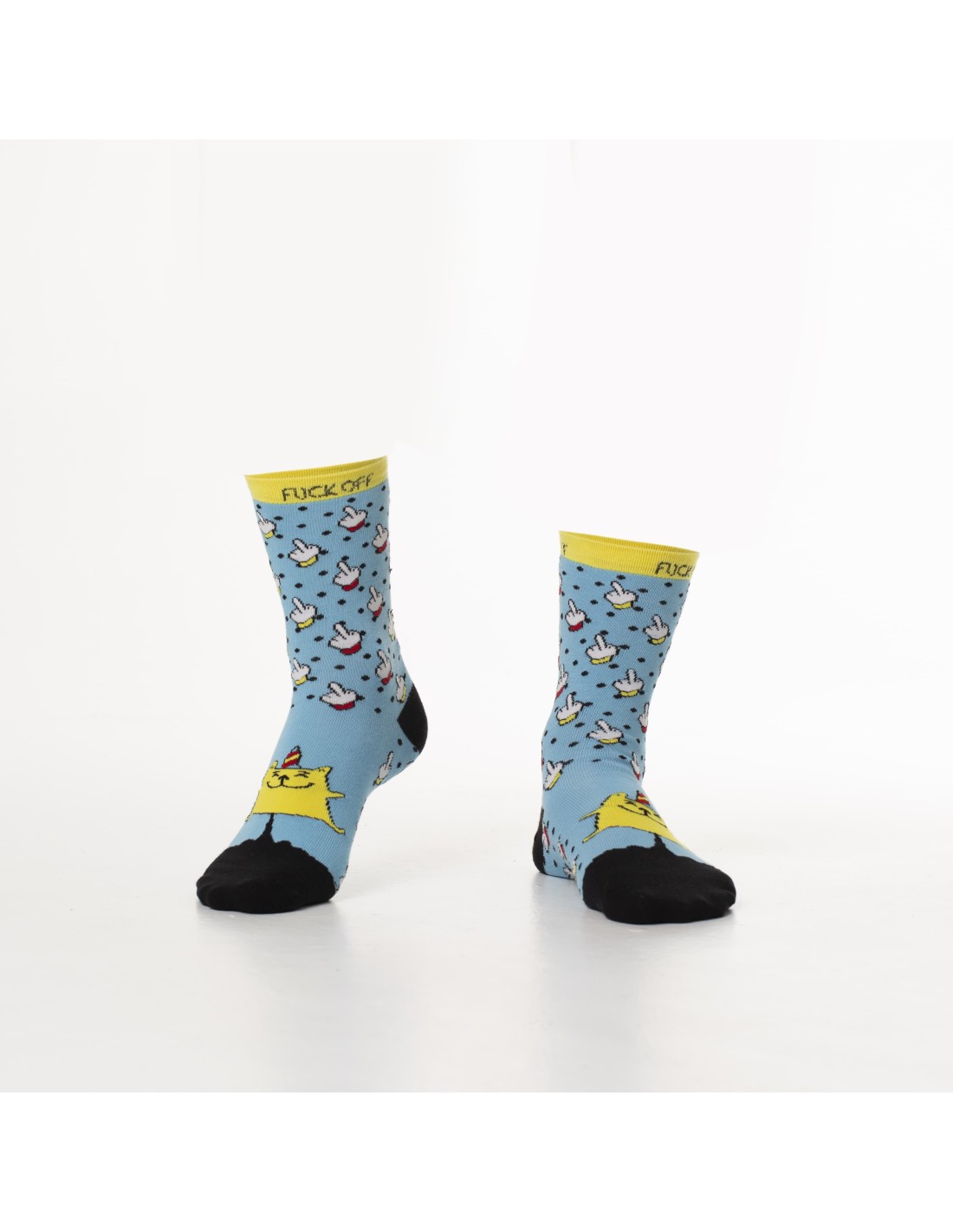 Blue women\'s socks with patterns SD19 - Online store - Boutique